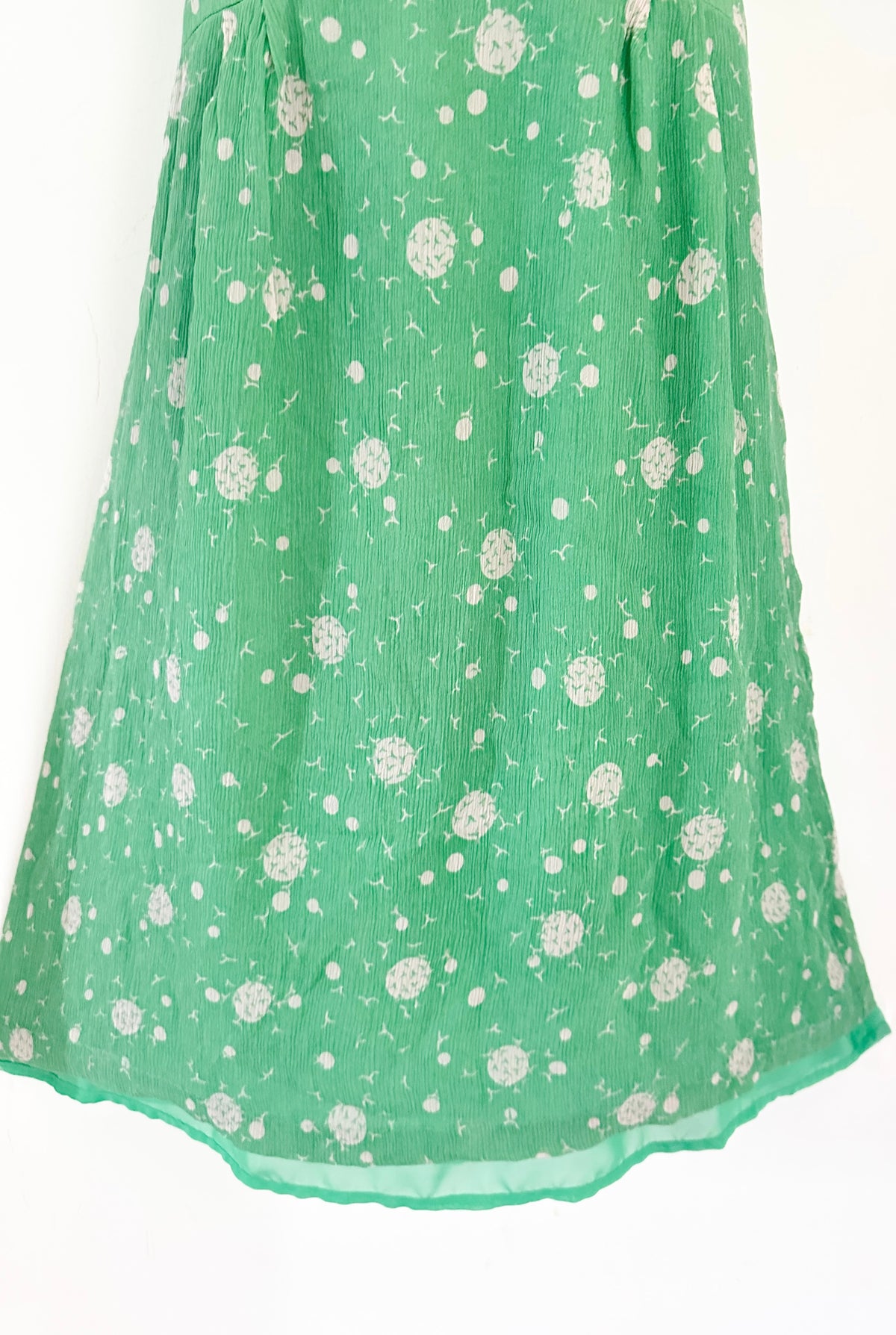 Dickens and Jones silk mint green printed short sleeve summer above knee dress size 14