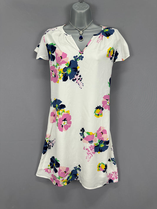 Bnwt Gap white floral relaxed summer short tunic dress size S (Uk 8-10)