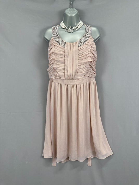 Bnwt Frock and Frill beaded detail nude over the knee occasion dress size 22