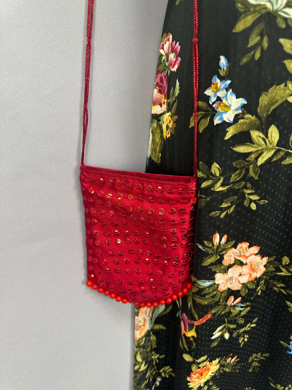 Stylish Reworked By Nicolle evening One of a kind red sequin party Christmas bag & matching purse