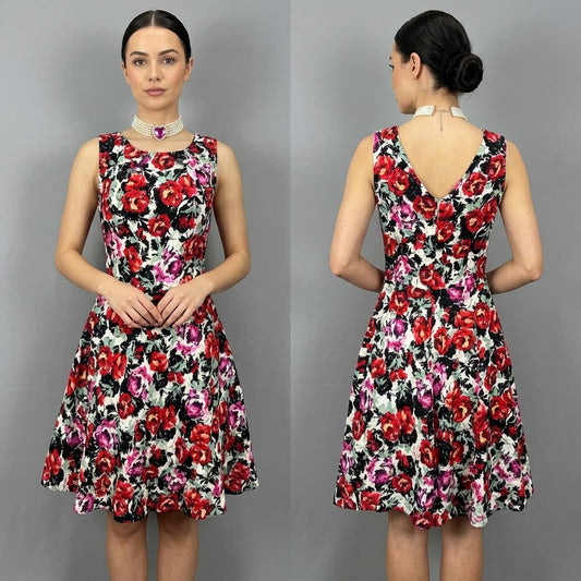 Colourful Wallis multi print floral wedding formal races  above knee a-line dress 10