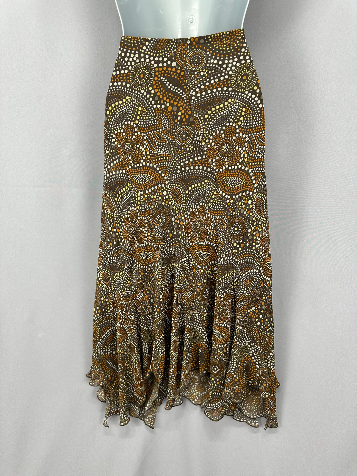 Tu multi printed boho long elasticated waist skirt size 10
