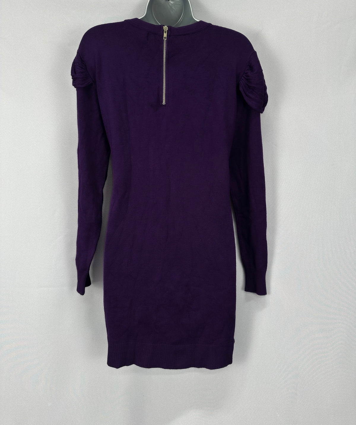 Stylish Gerard dark purple beaded collar autumn to winter long tunic jumper uk  12-14