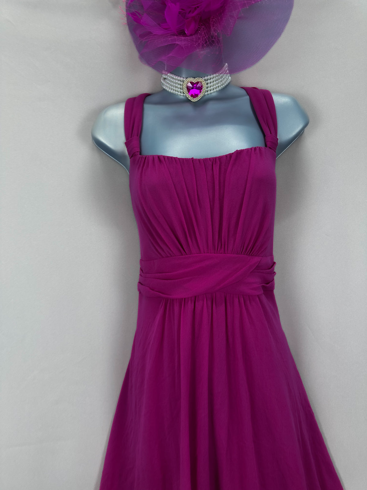 Stunning new Bhs dark pink wedding races midi dress 18
