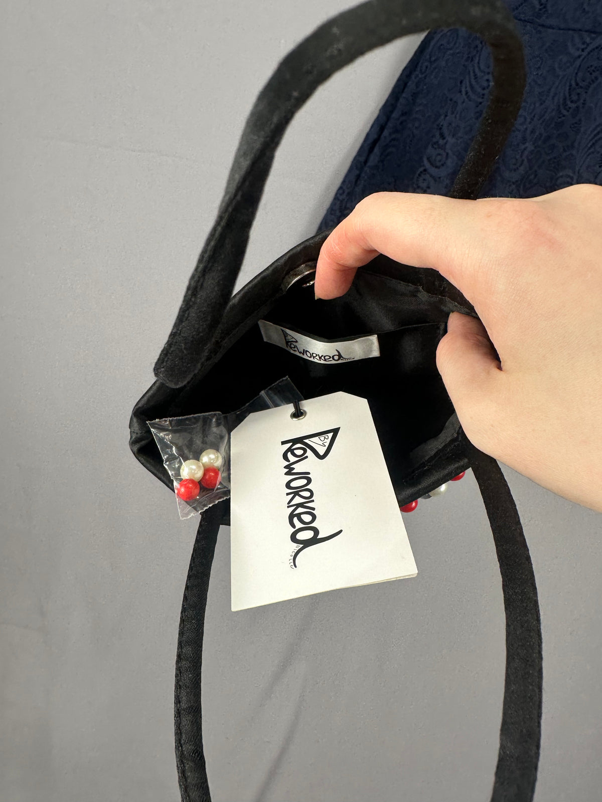 Striking new one of a kind Reworked by nicolle One of a kind beaded eye evening party black bag
