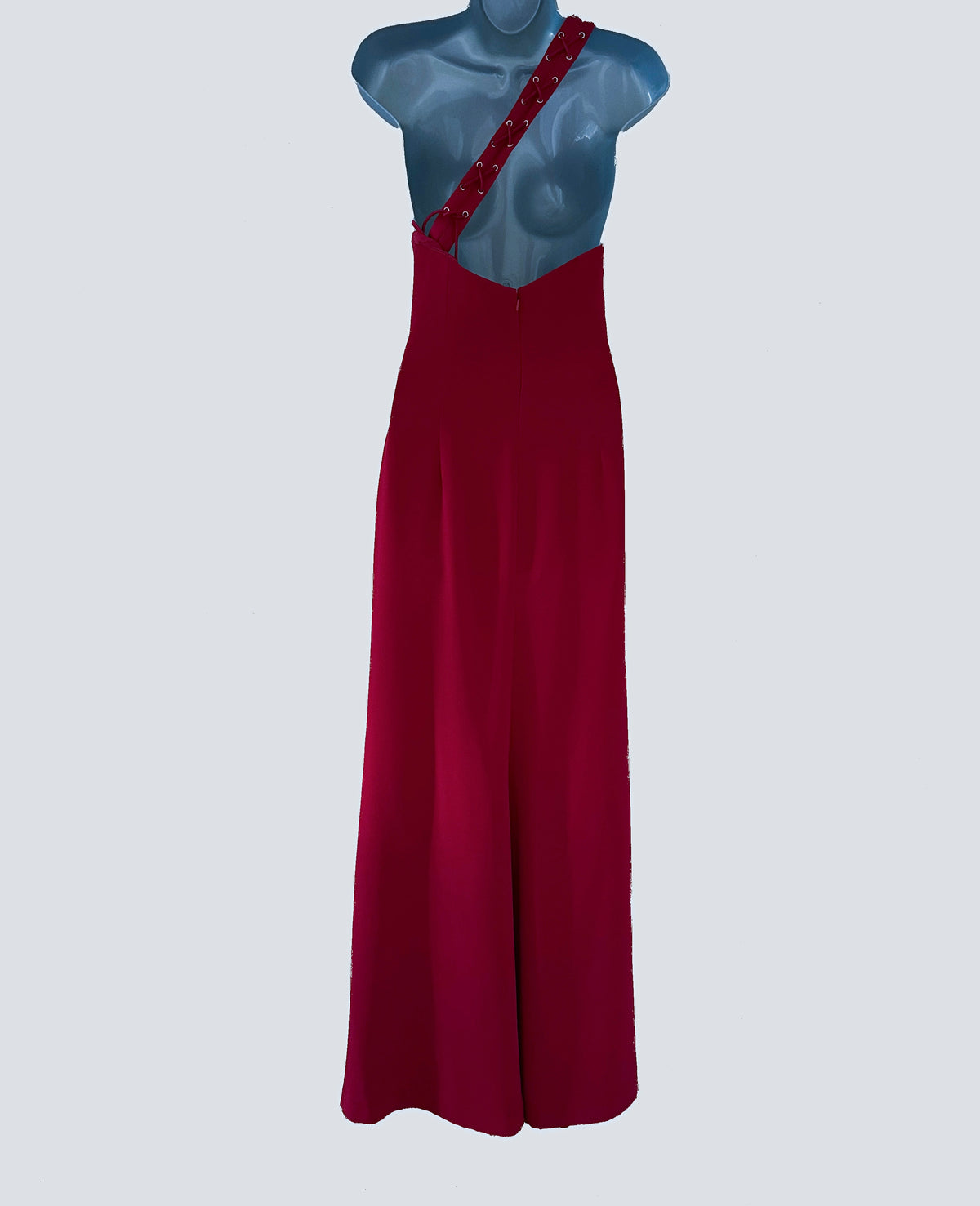 John Charles red one shoulder lace up formal occasion evening long maxi dress 12