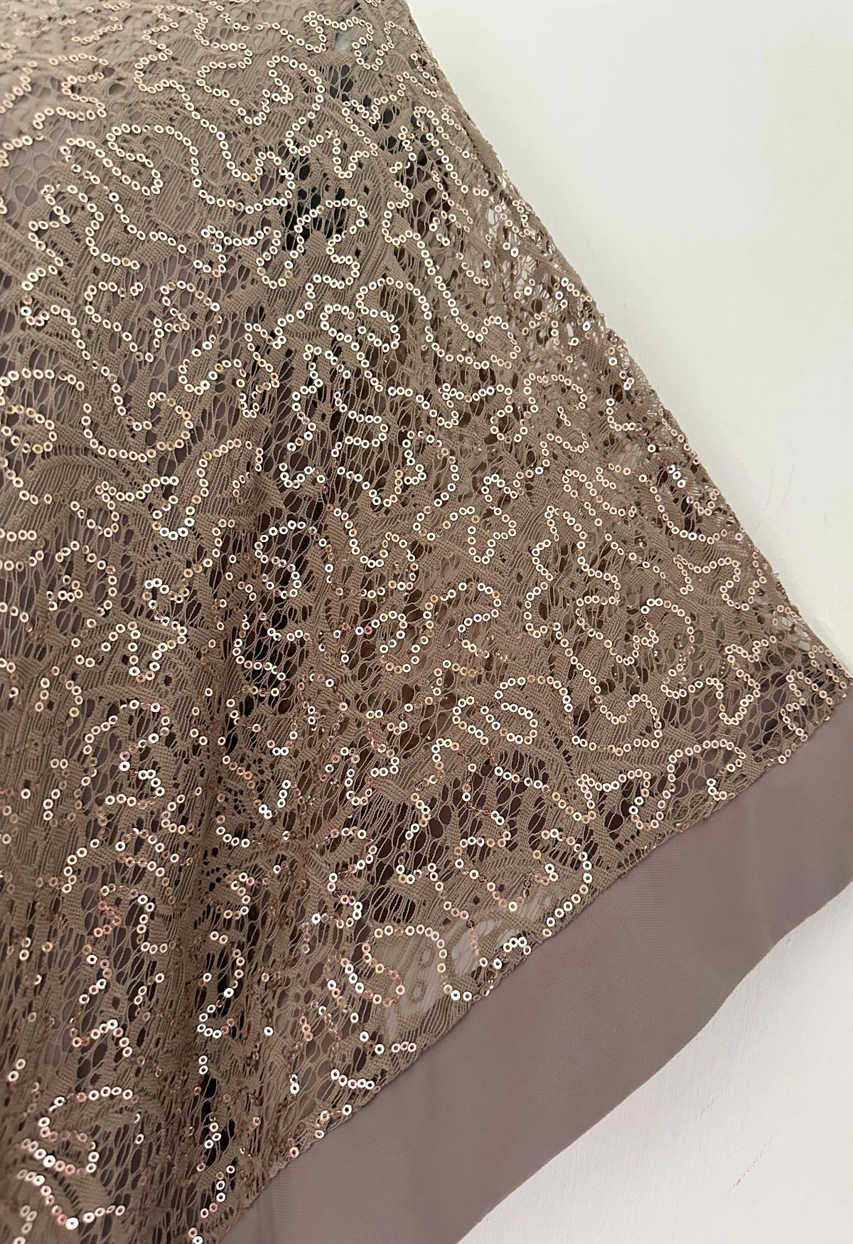 R&M Richard’s mushroom sequin cape style occasion mother of the bride knee length dress size 16