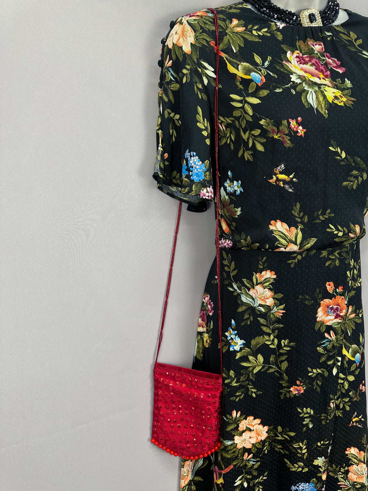 Stylish Reworked By Nicolle evening One of a kind red sequin party Christmas bag & matching purse
