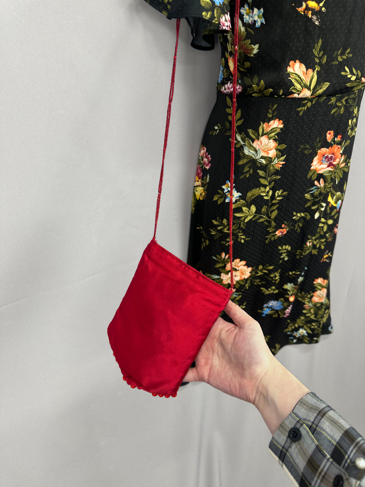 Stylish Reworked By Nicolle evening One of a kind red sequin party Christmas bag & matching purse