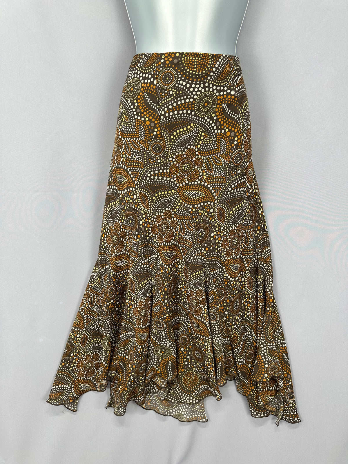 Tu multi printed boho long elasticated waist skirt size 10
