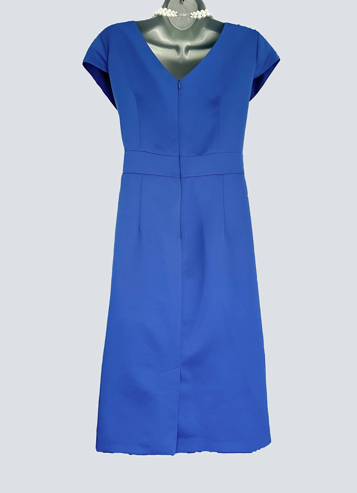 Ella boo blue wedding layered/jewel bow detail cap Sleeve Knee Length Dress 14