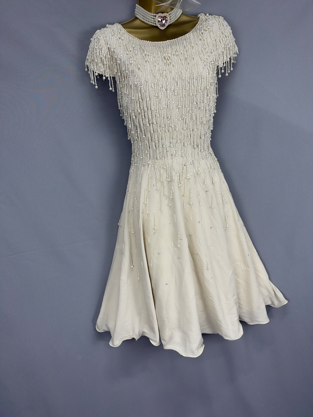 Exquisite Monsoon cream beaded limited edition  wedding mother of the bride/groom dress uk 10