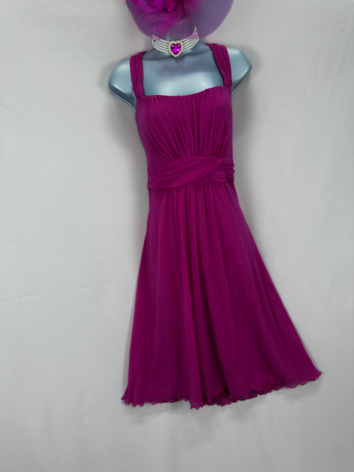 Stunning new Bhs dark pink wedding races midi dress 18