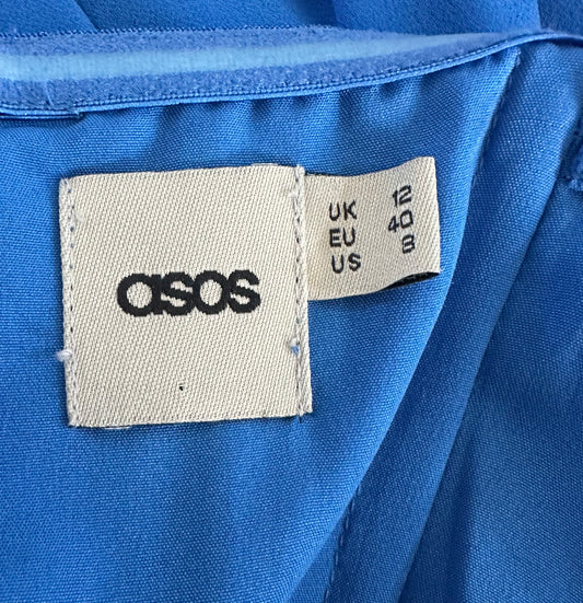 ASOS blue embellished wedding/prom/evening very long maxi dress size 12
