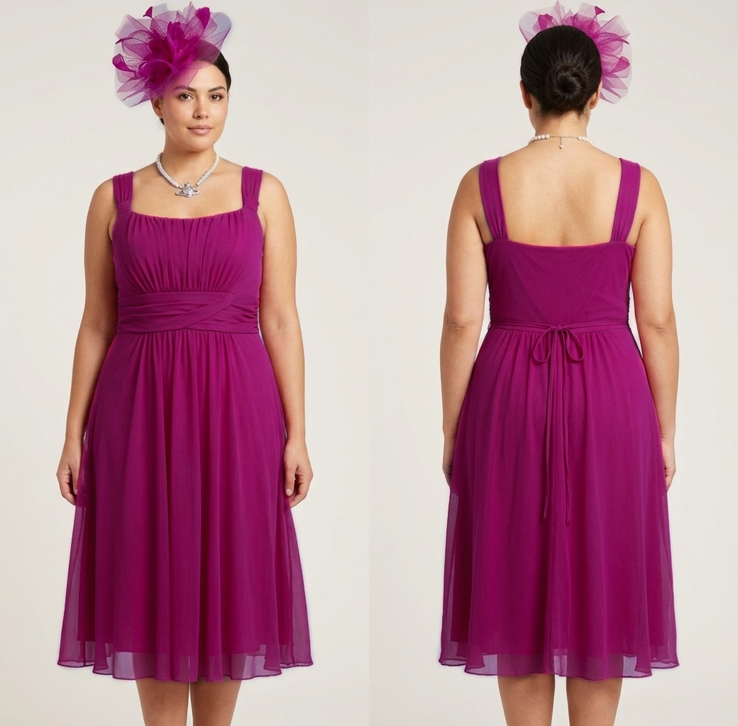 Stunning new Bhs dark pink wedding races midi dress 18