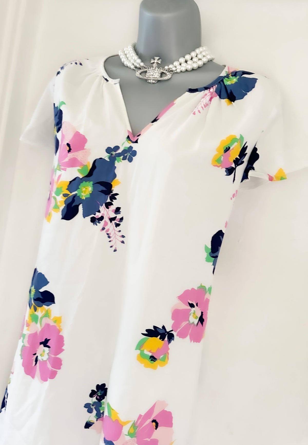 Bnwt Gap white floral relaxed summer short tunic dress size S (Uk 8-10)