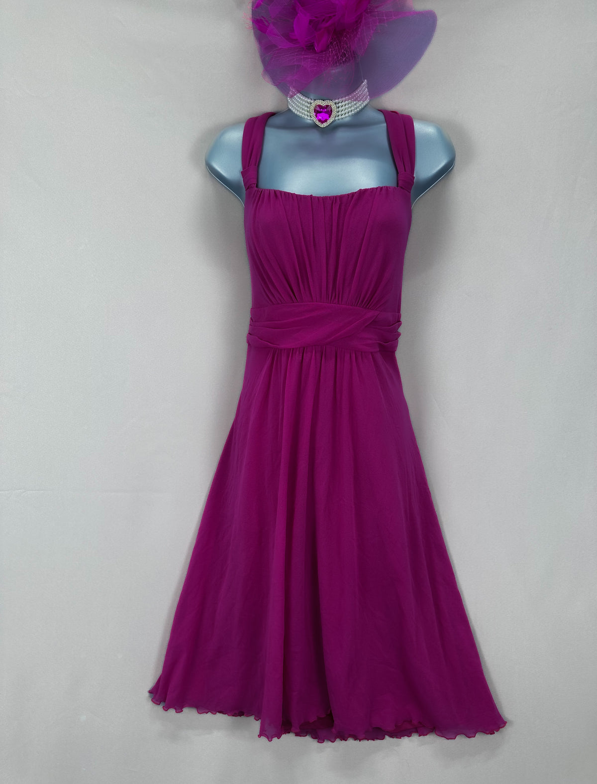 Stunning new Bhs dark pink wedding races midi dress 18