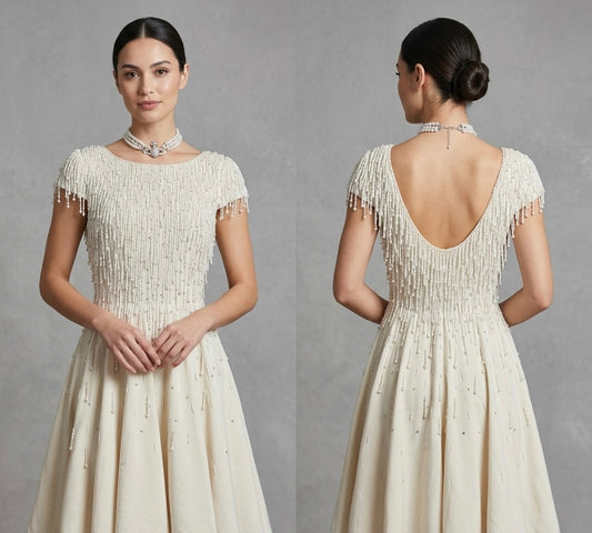 Exquisite Monsoon cream beaded limited edition  wedding mother of the bride/groom dress uk 10