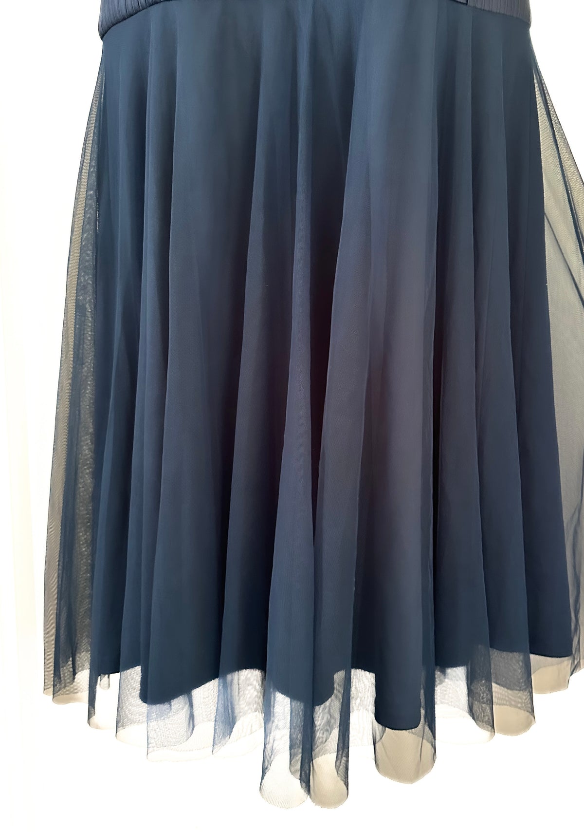 JS Collections navy v-neck evening occasion very long maxi dress size 14