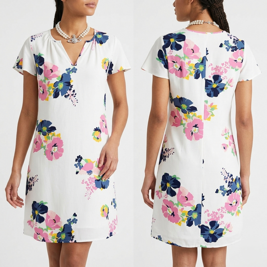 Bnwt Gap white floral relaxed summer short tunic dress size S (Uk 8-10)