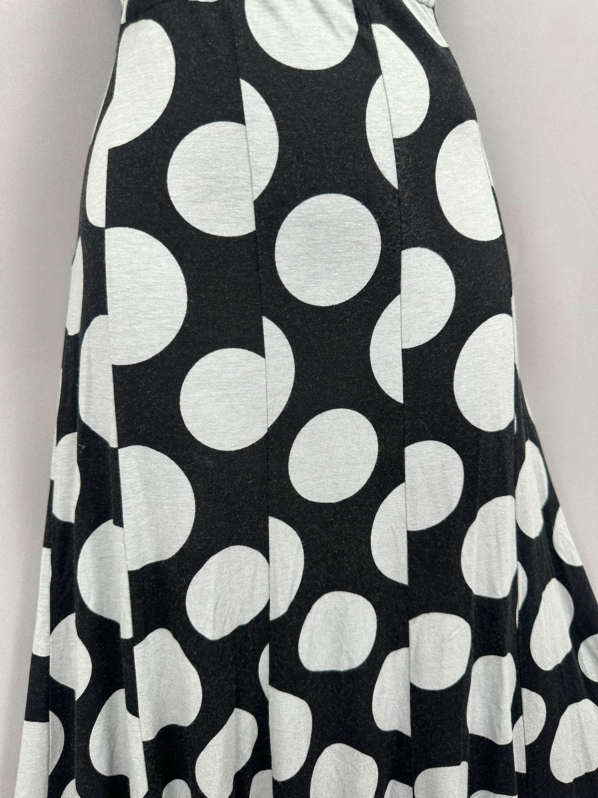 Per Una black/grey circle print autumnal casual smart workwear long skirt 12