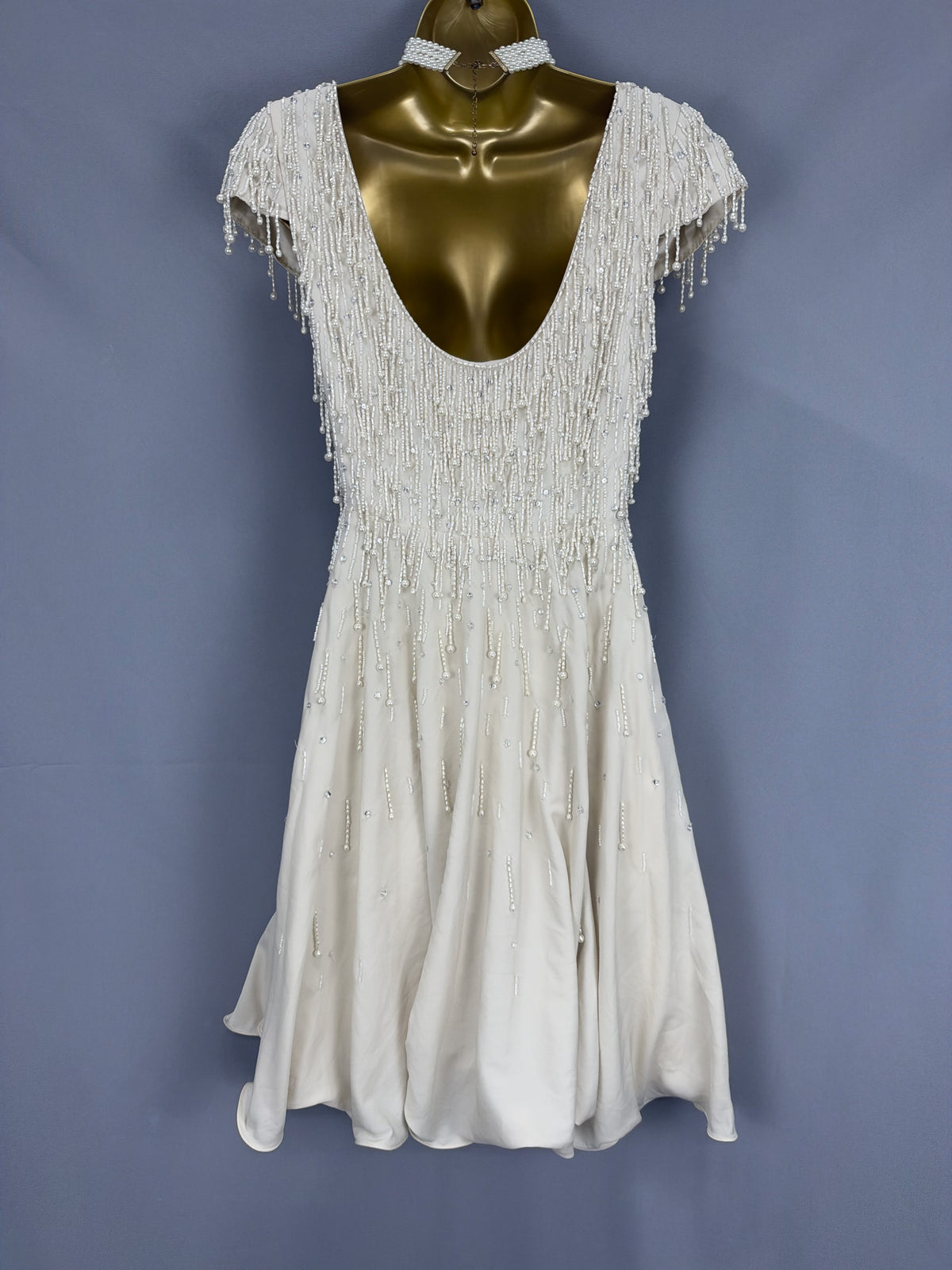 Exquisite Monsoon cream beaded limited edition  wedding mother of the bride/groom dress uk 10