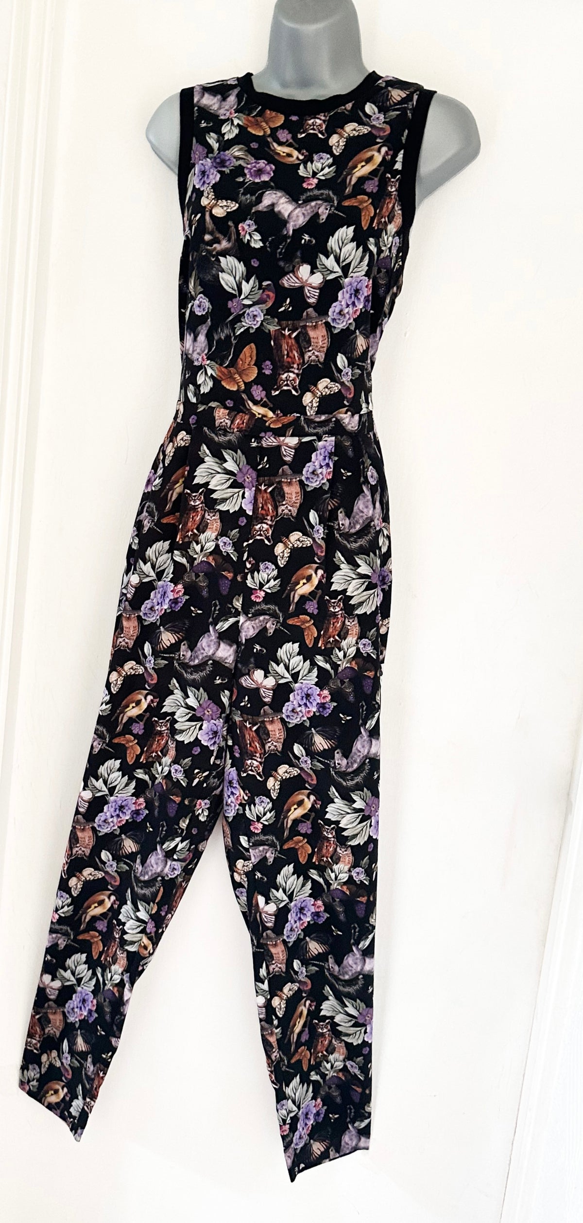Bnwt M&S Collection limited edition black multi printed quirky jumpsuit size 10