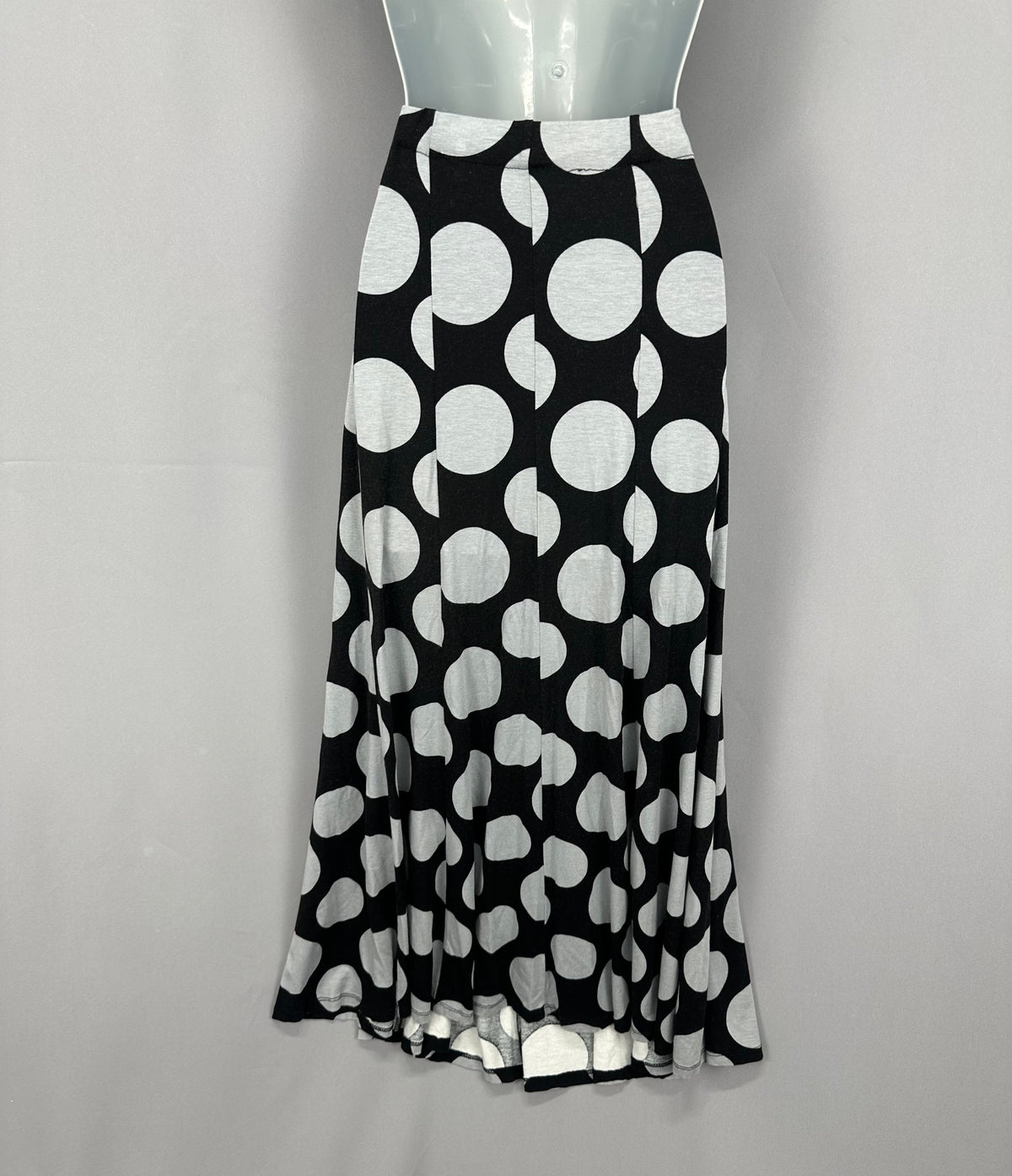 Per Una black/grey circle print autumnal casual smart workwear long skirt 12