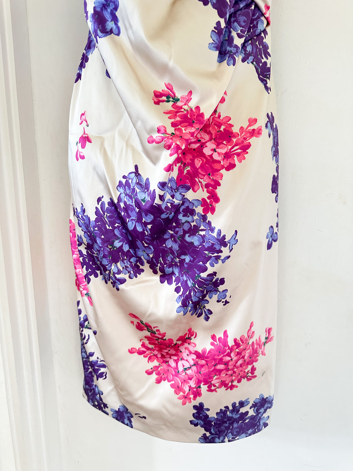 BNWT Coast multi floral printed satin style wedding knee length stunning dress 12