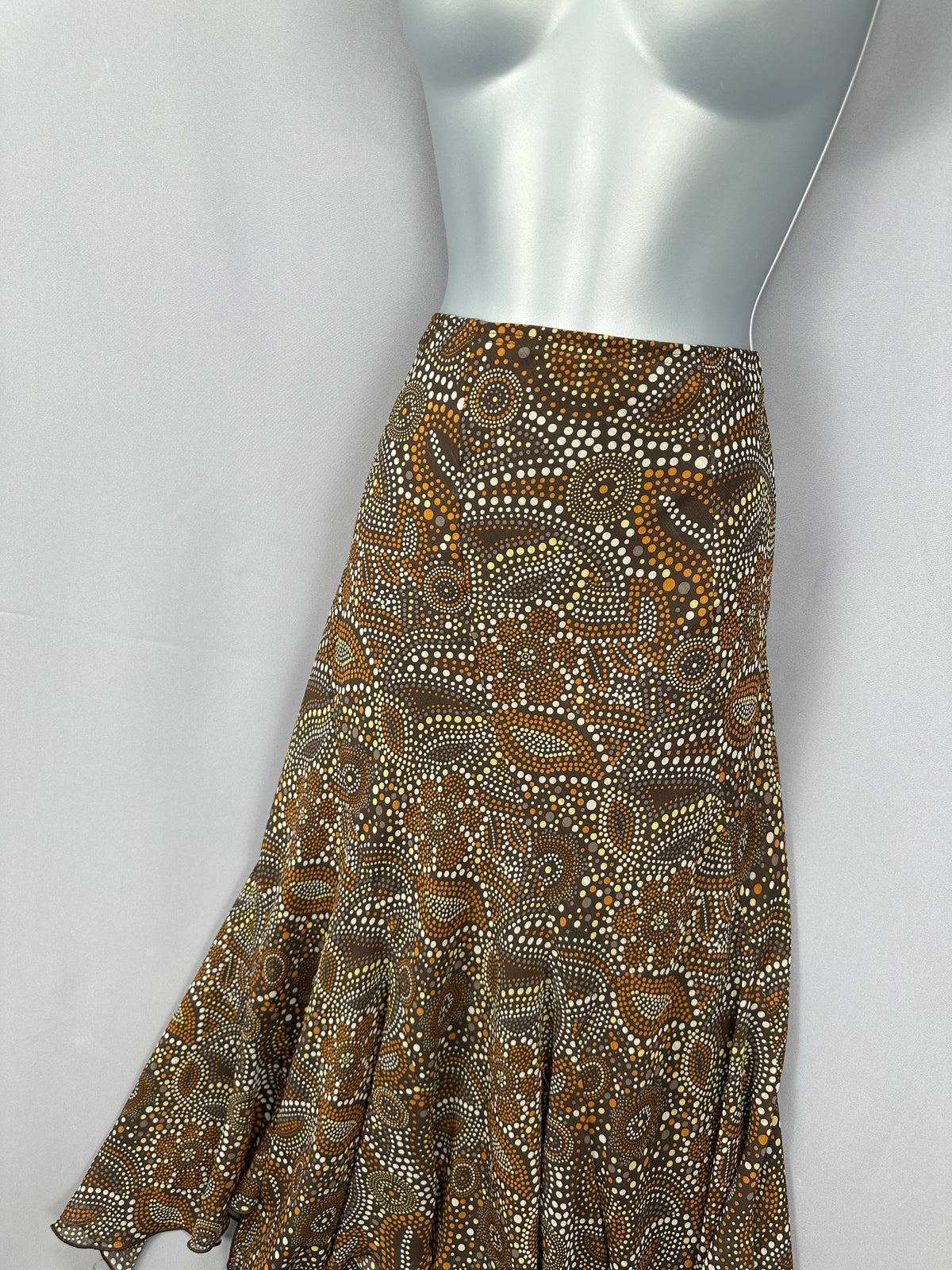 Tu multi printed boho long elasticated waist skirt size 10