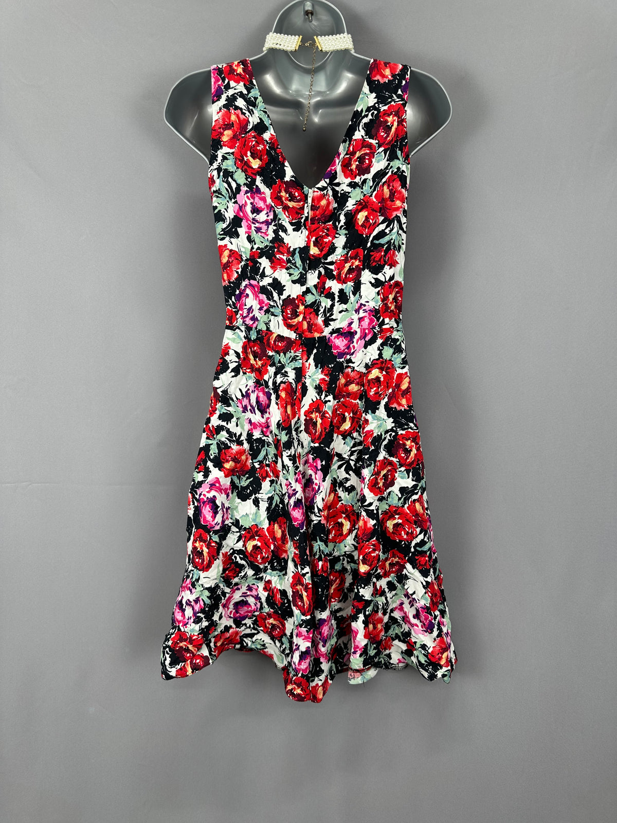 Colourful Wallis multi print floral wedding formal races  above knee a-line dress 10