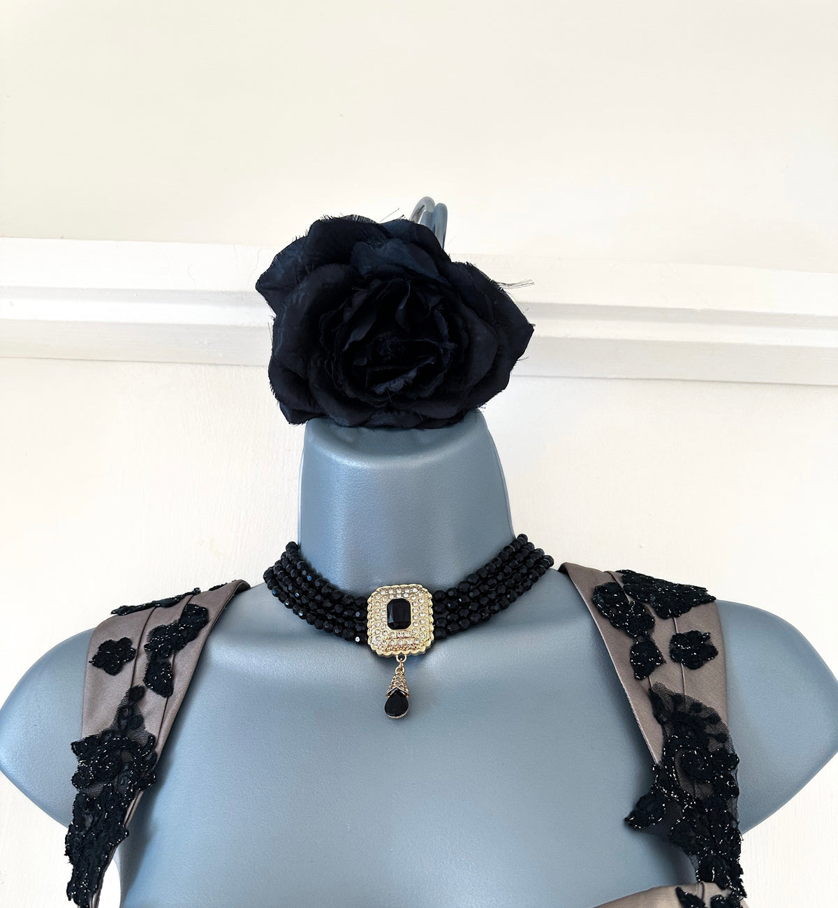 BNWT Irresistible cappuccino appliqué mother of the bride dress with sash  12