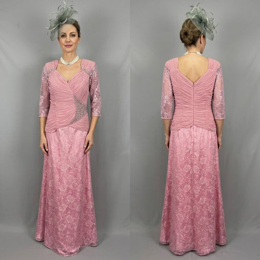 Stunning Zeila Donna pink lace diamanté mother of the bride/groom  wedding guest long dress uk 14