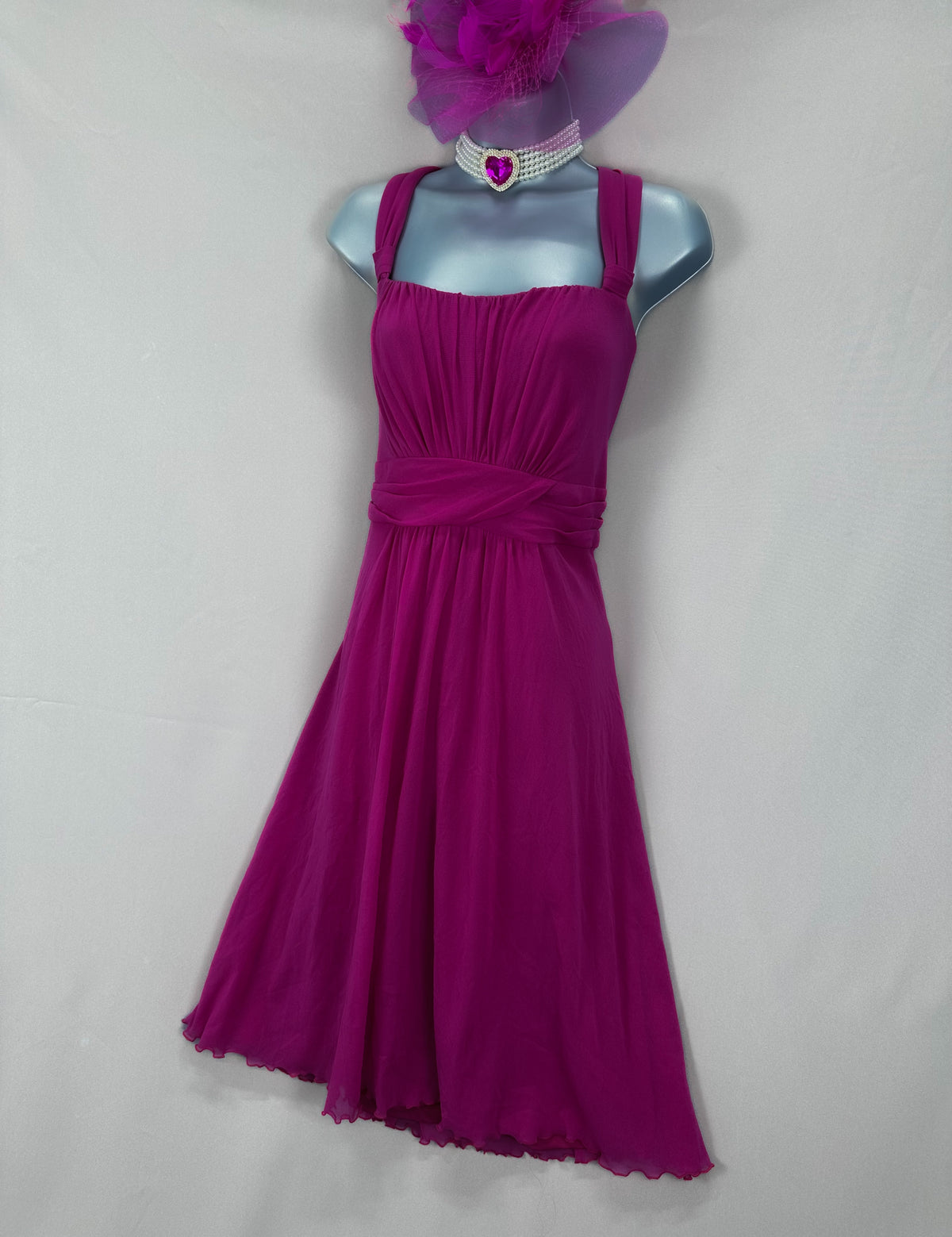 Stunning new Bhs dark pink wedding races midi dress 18