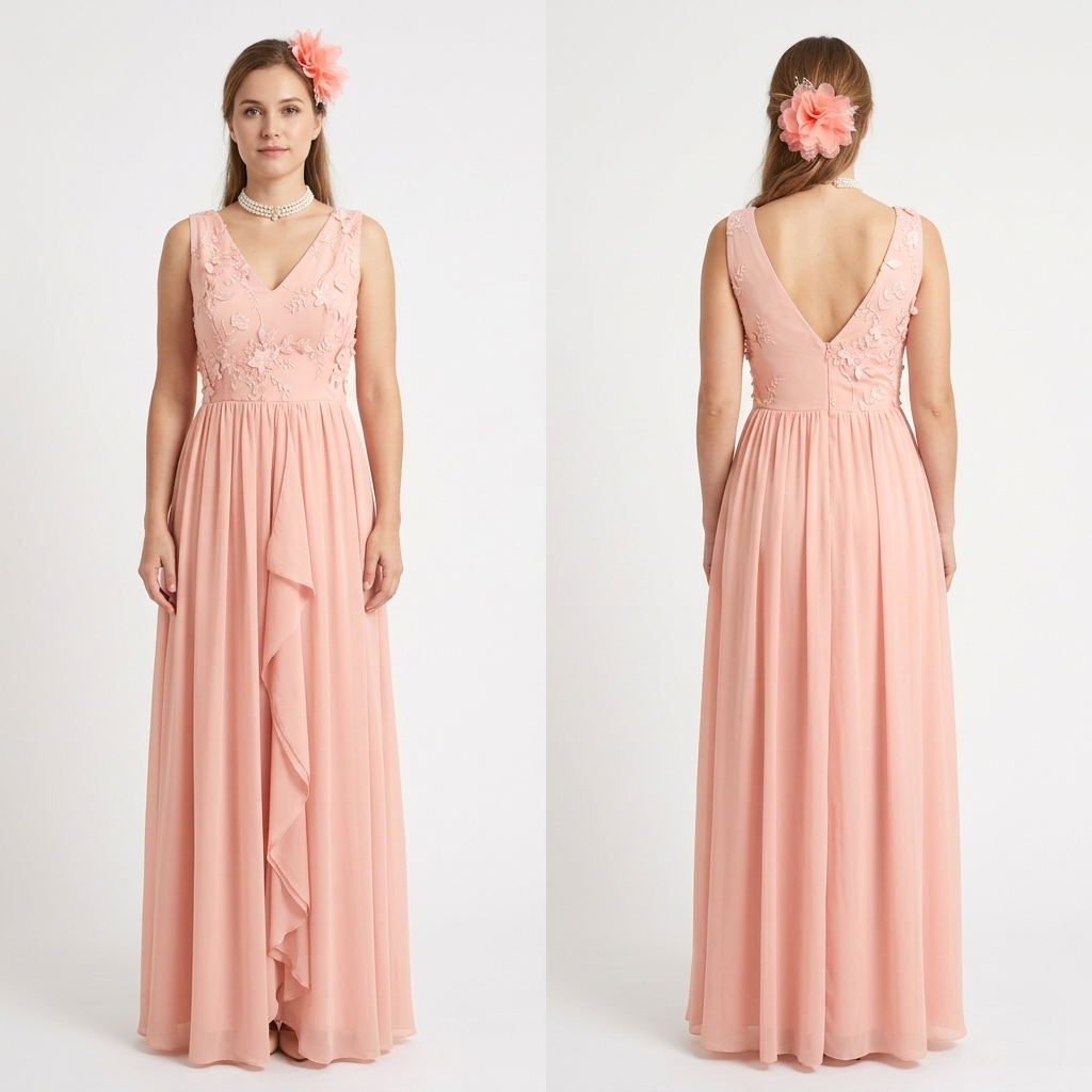Stunning new sistaglam light  pink floral embroidery detail wedding bridesmaid  long dress uk 10