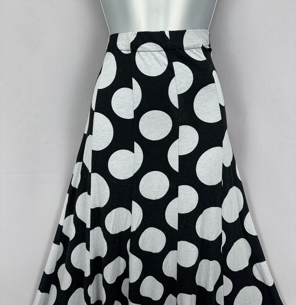 Per Una black/grey circle print autumnal casual smart workwear long skirt 12