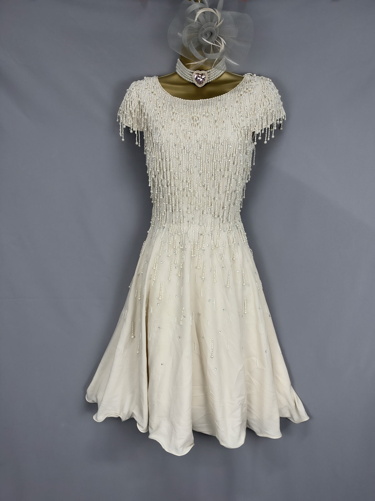 Exquisite Monsoon cream beaded limited edition  wedding mother of the bride/groom dress uk 10