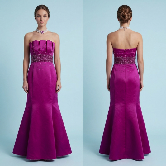 Betsy & Adam magenta embellished sleeveless prom/occasion/wedding long maxi dress size 16