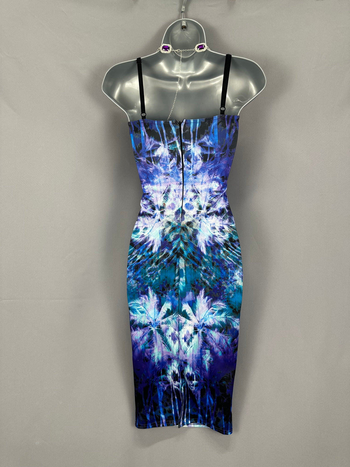 Pretty Lipsy multi printed races sleeveless padded bust party wedding  knee length dress uk 6