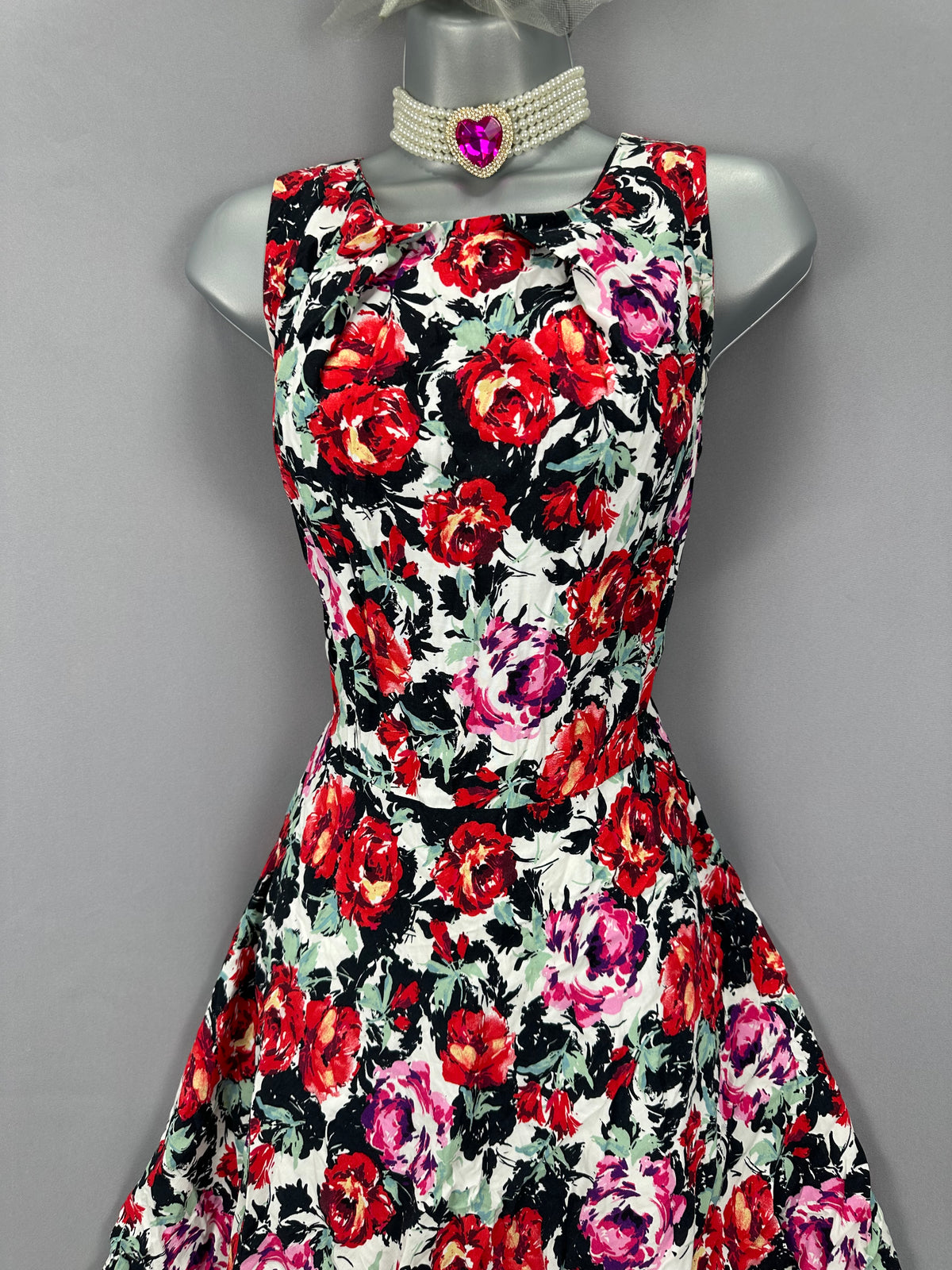 Colourful Wallis multi print floral wedding formal races  above knee a-line dress 10