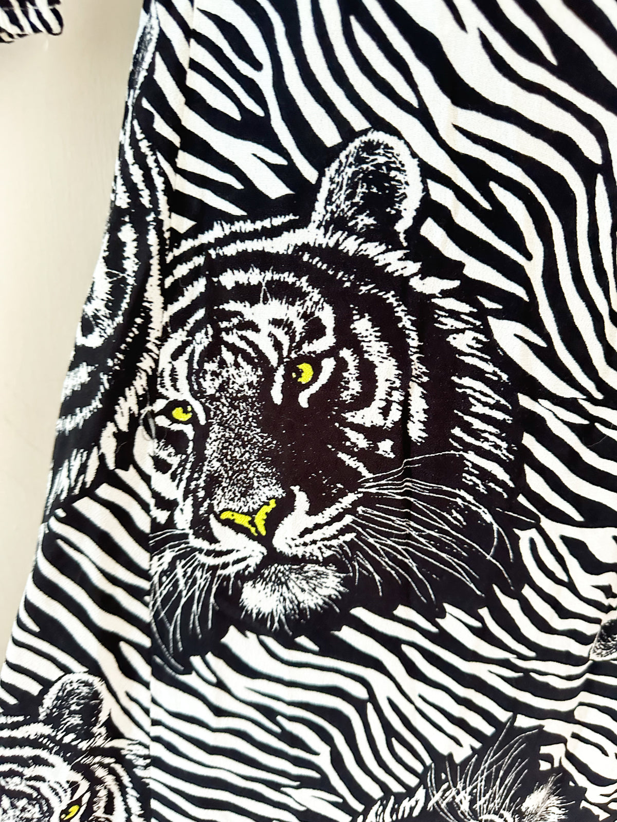 Karen millen mono lion/zebra print wrap style long stunning dress size 8