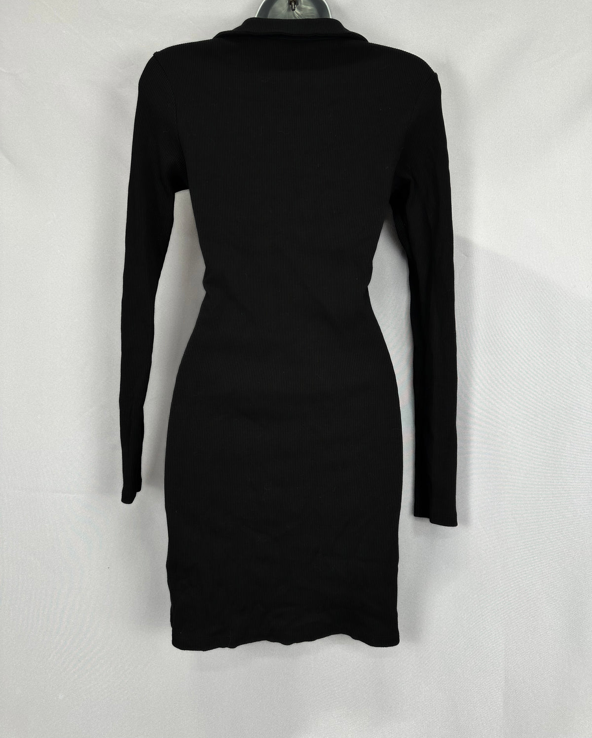 Misspap black cotton collared long short mini dress size 12