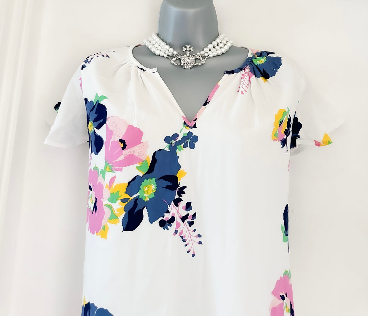 Bnwt Gap white floral relaxed summer short tunic dress size S (Uk 8-10)